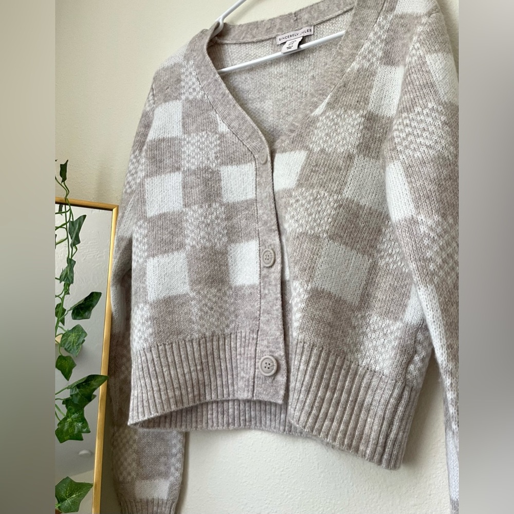 s pacsun button up plaid cardigan